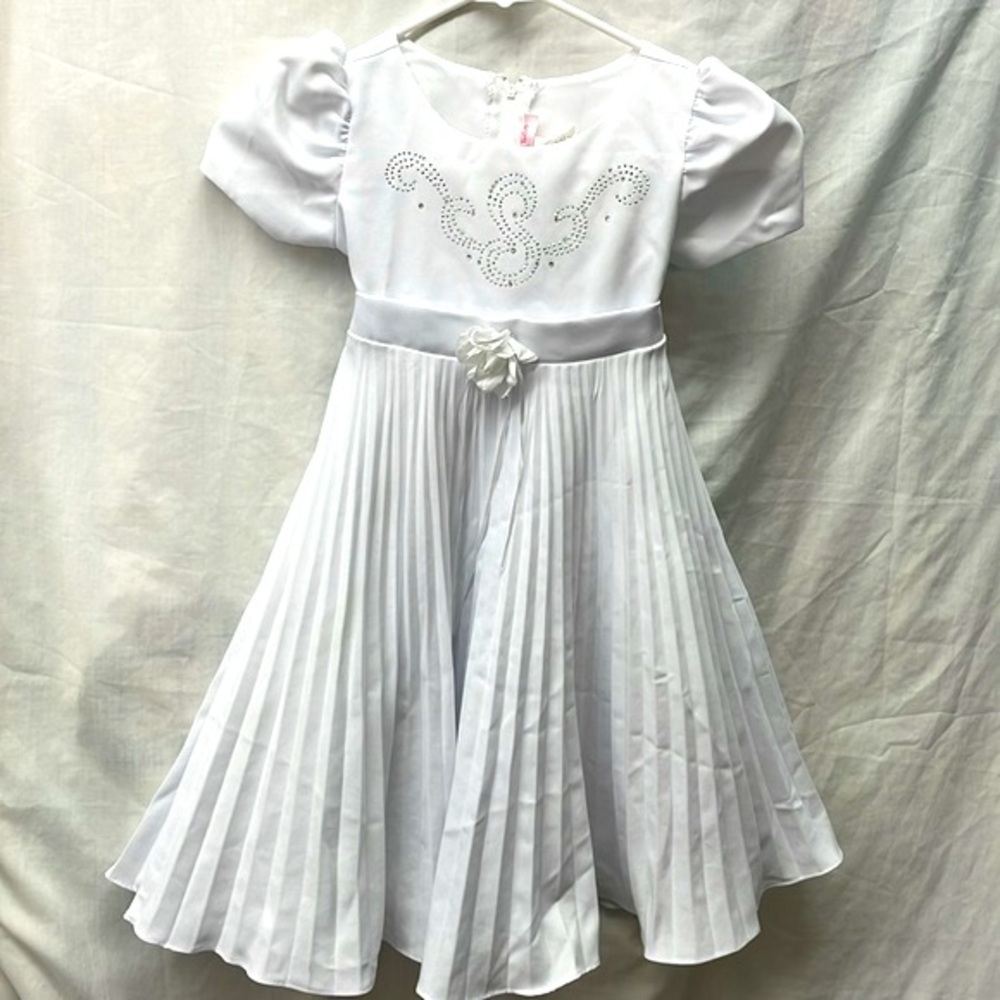 Bon I bon USA pleated lined and studded top tie dress sz 4
